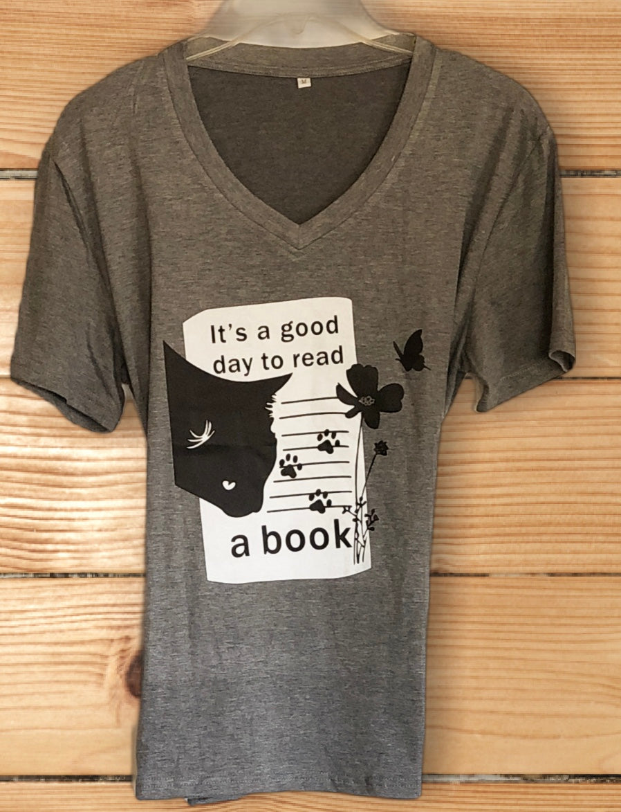 Grey Read A Book T-Shirt
