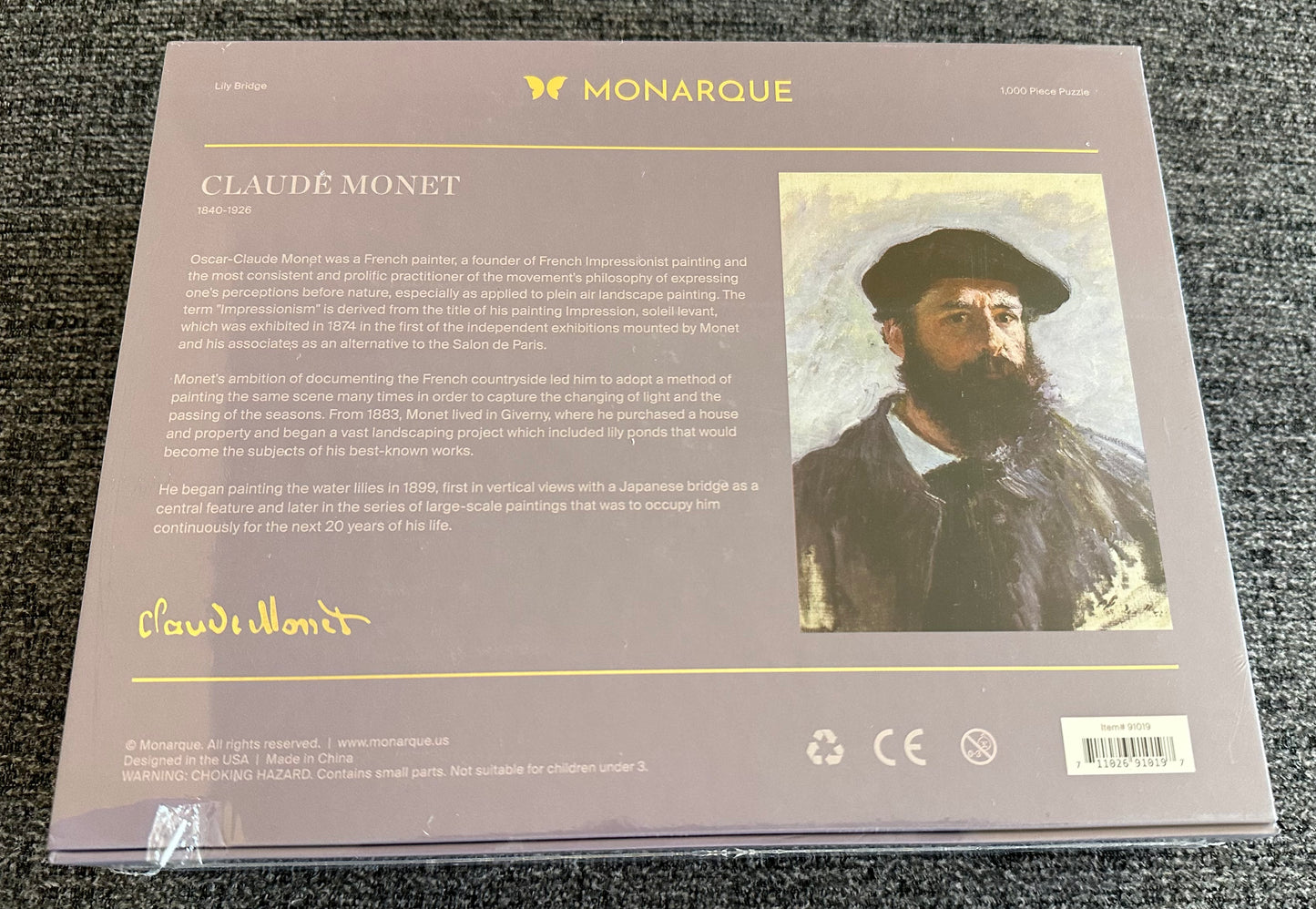 Claude Monet Lily Bridge 1,000 Piece Puzzle