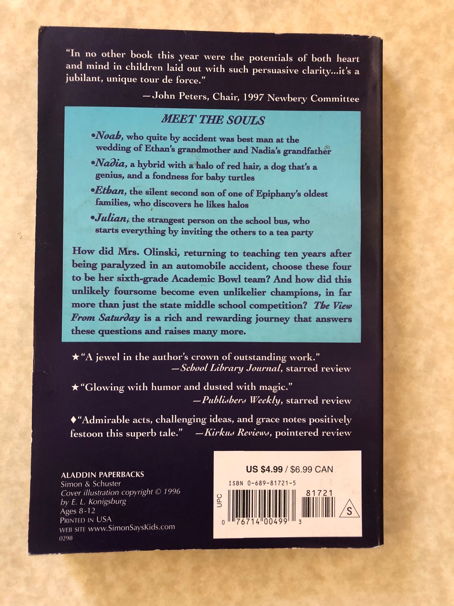 The View From Saturday by E.L. Konigsburg