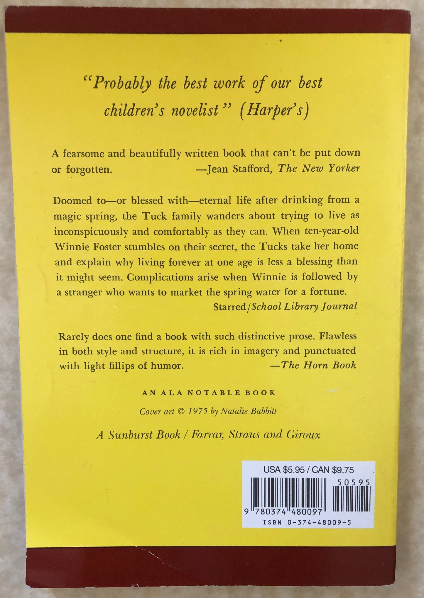 Tuck Everlasting by Natalie Babbitt