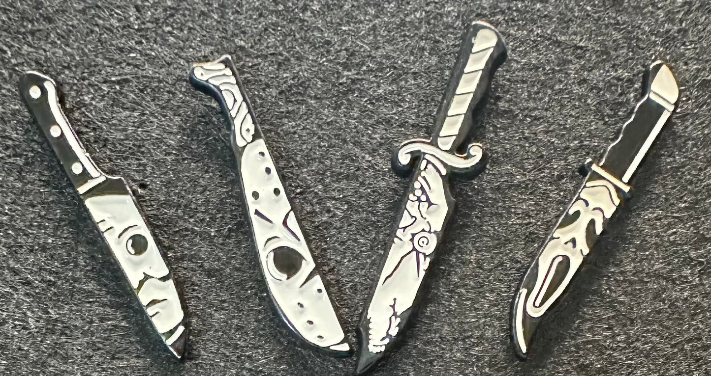 Scary Books & Movies Themed Pins (1-inch)