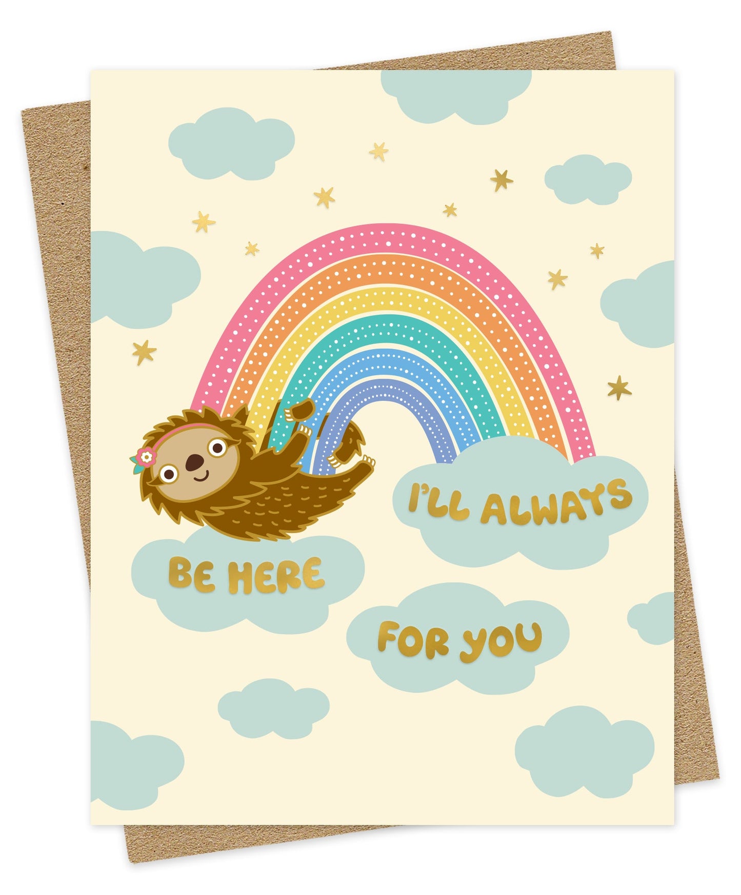 Here Always Foil-Stamped Thinking of You Card