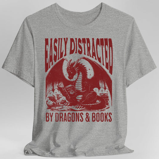 Easily Distracted by Dragons & Books Shirt