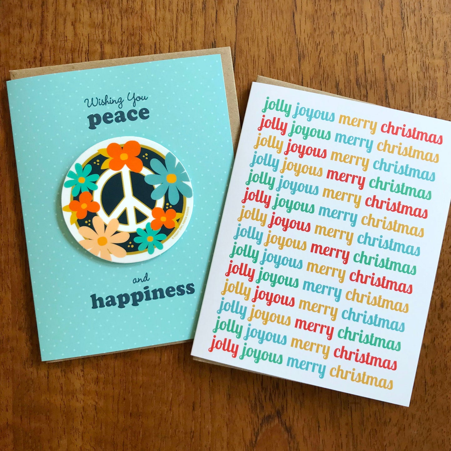 Floral Peace Sticker Holiday Card