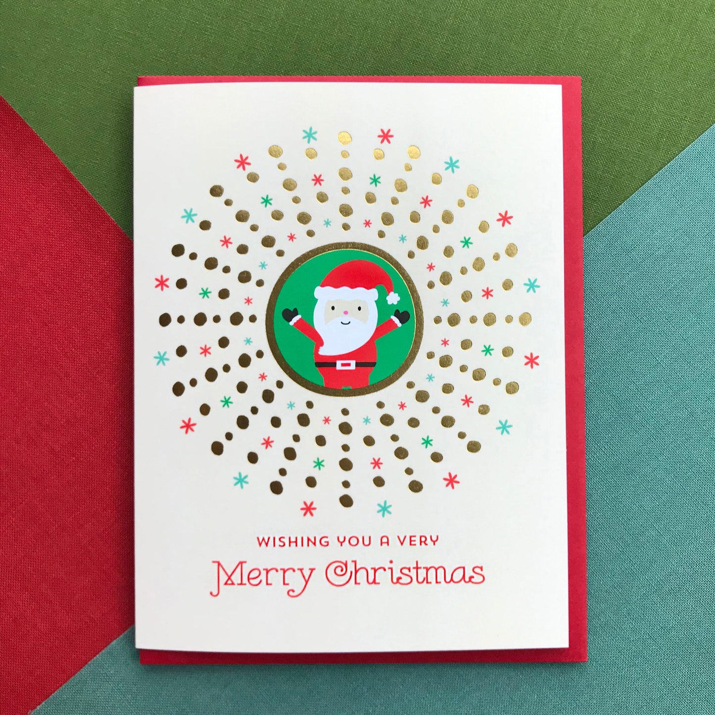 Santa Gold Foil Holiday Card