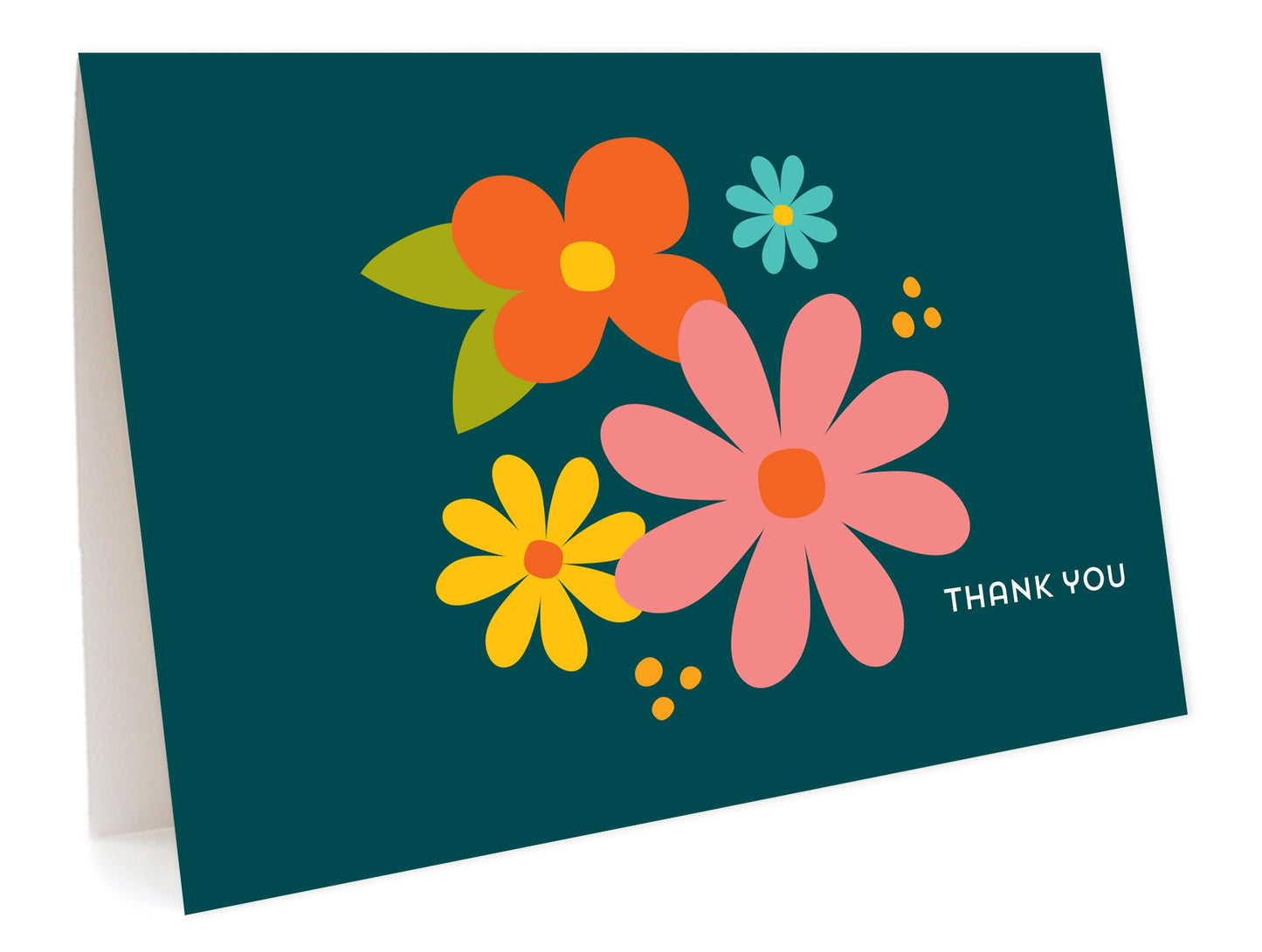 Deep Floral Thank You Card
