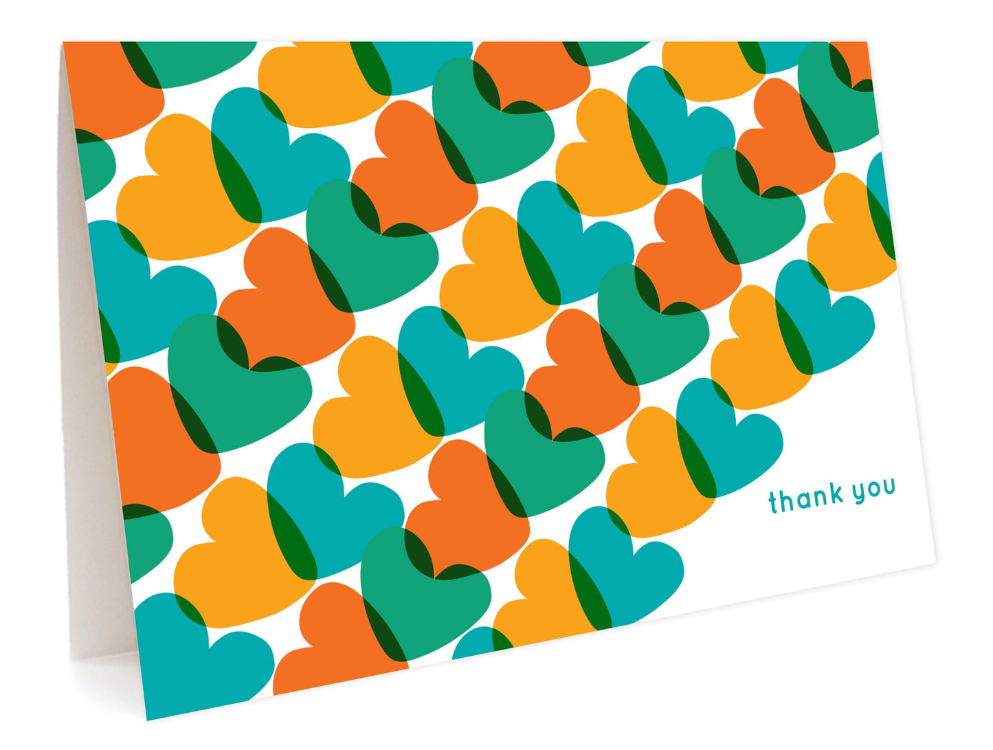 Hearts Overlap Thank You Card