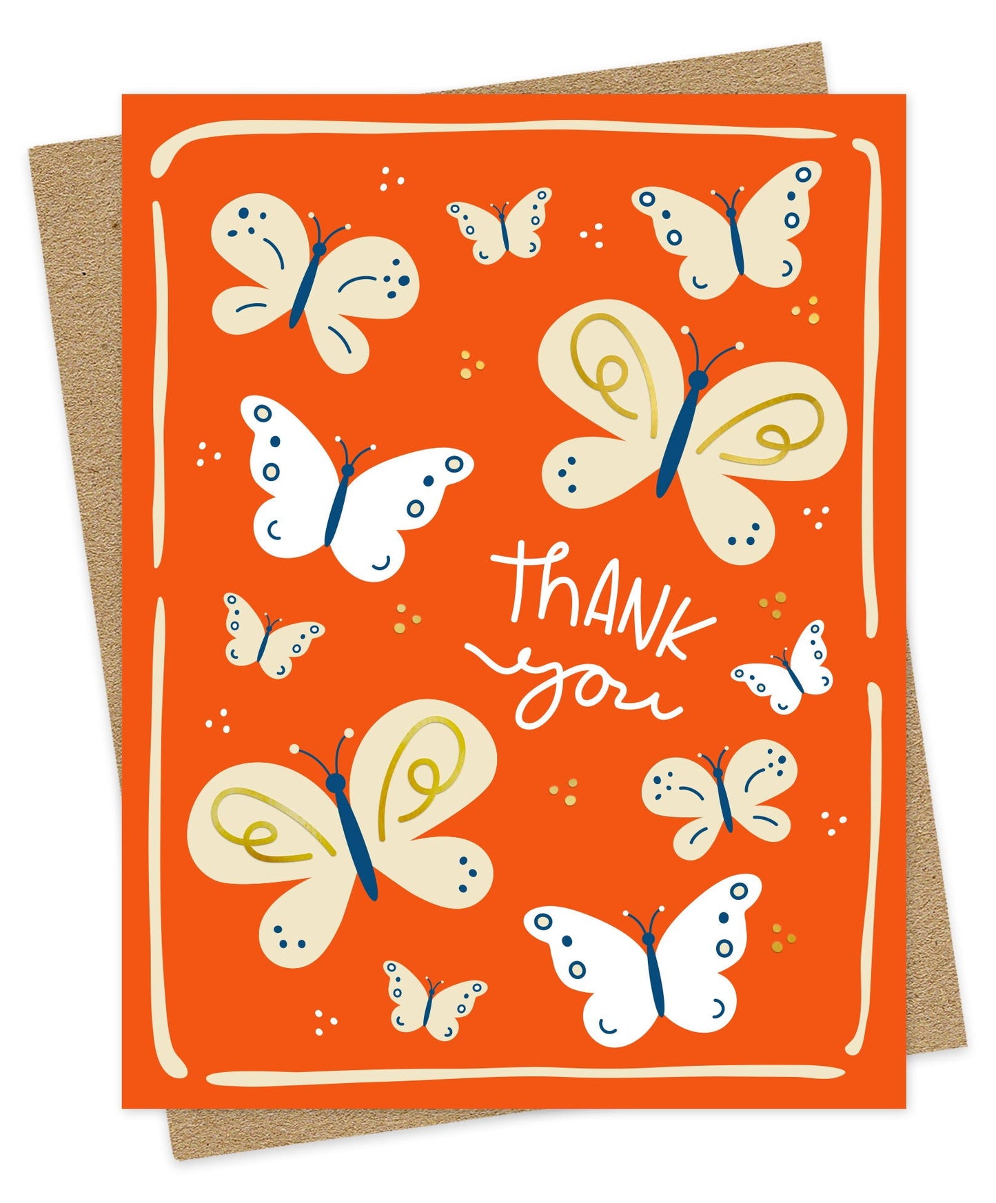 Flutter Thank You Foil-Stamped Thank You Card