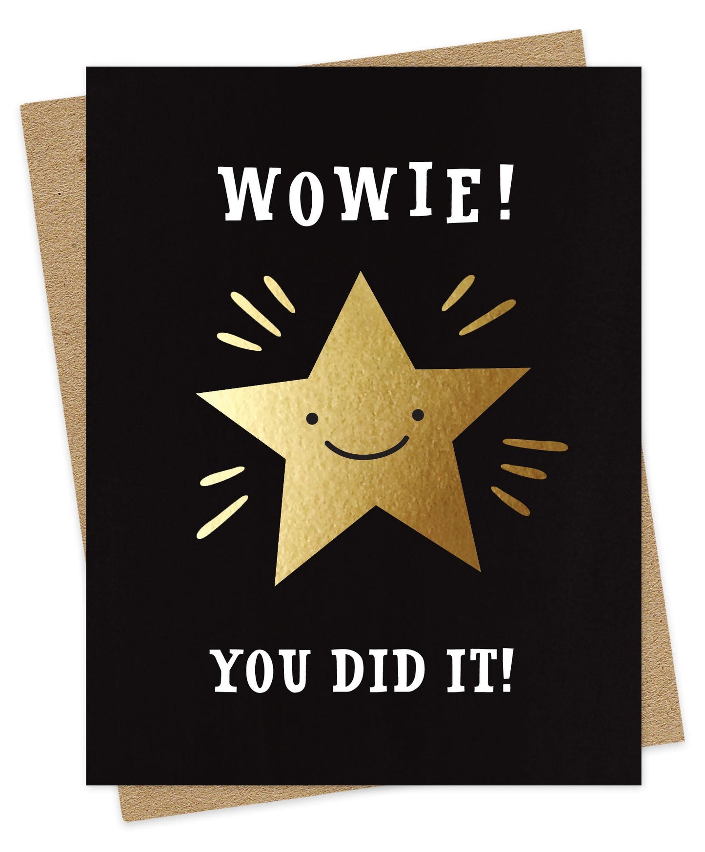Gold Star Wowie Foil-Stamped Congratulations Card