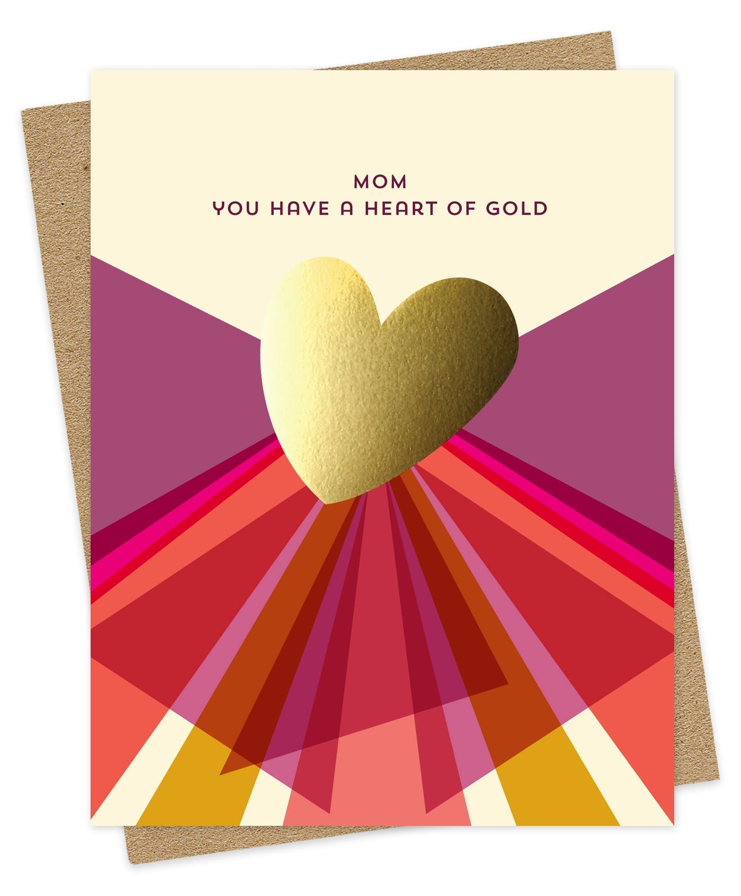 Gold Heart Mom Foil-Stamped Mother's Day Card