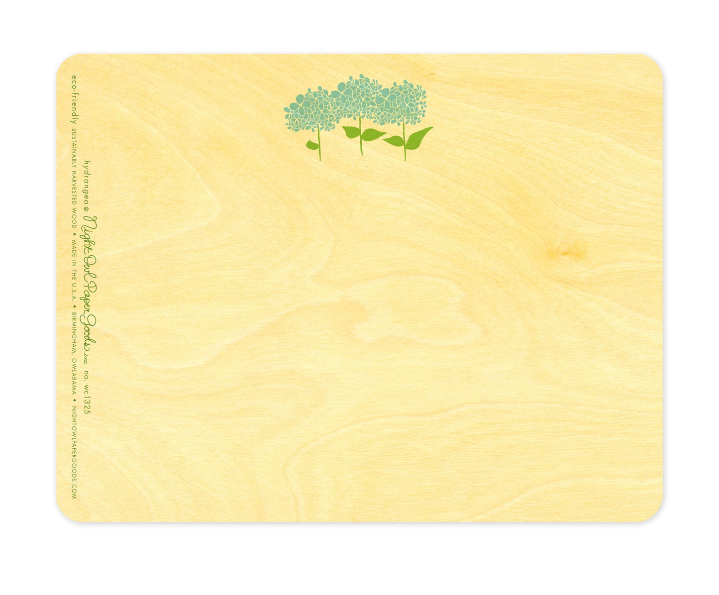 Hydrangea Wood Thank You Card