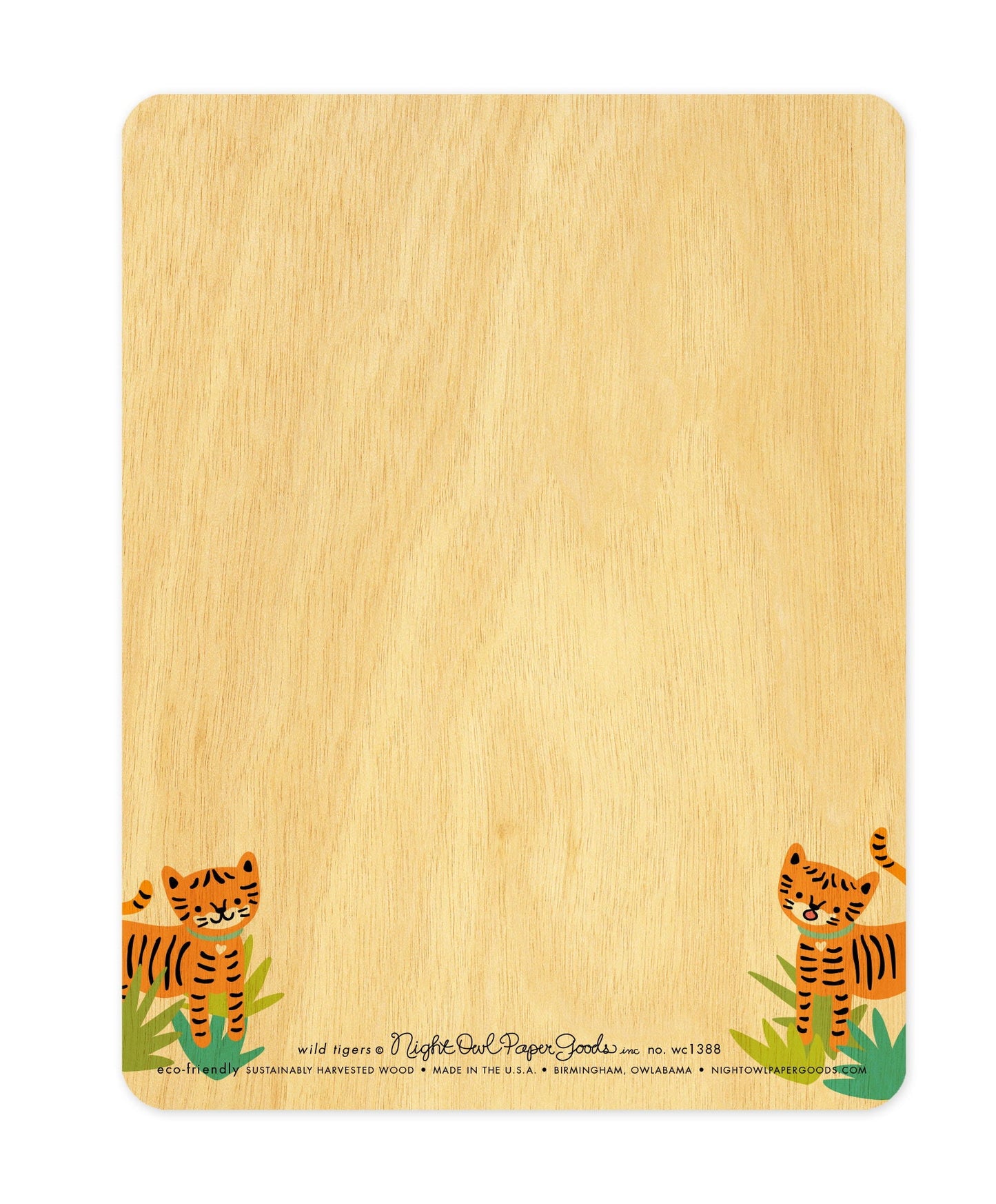 Wild Tigers Wood Love Card