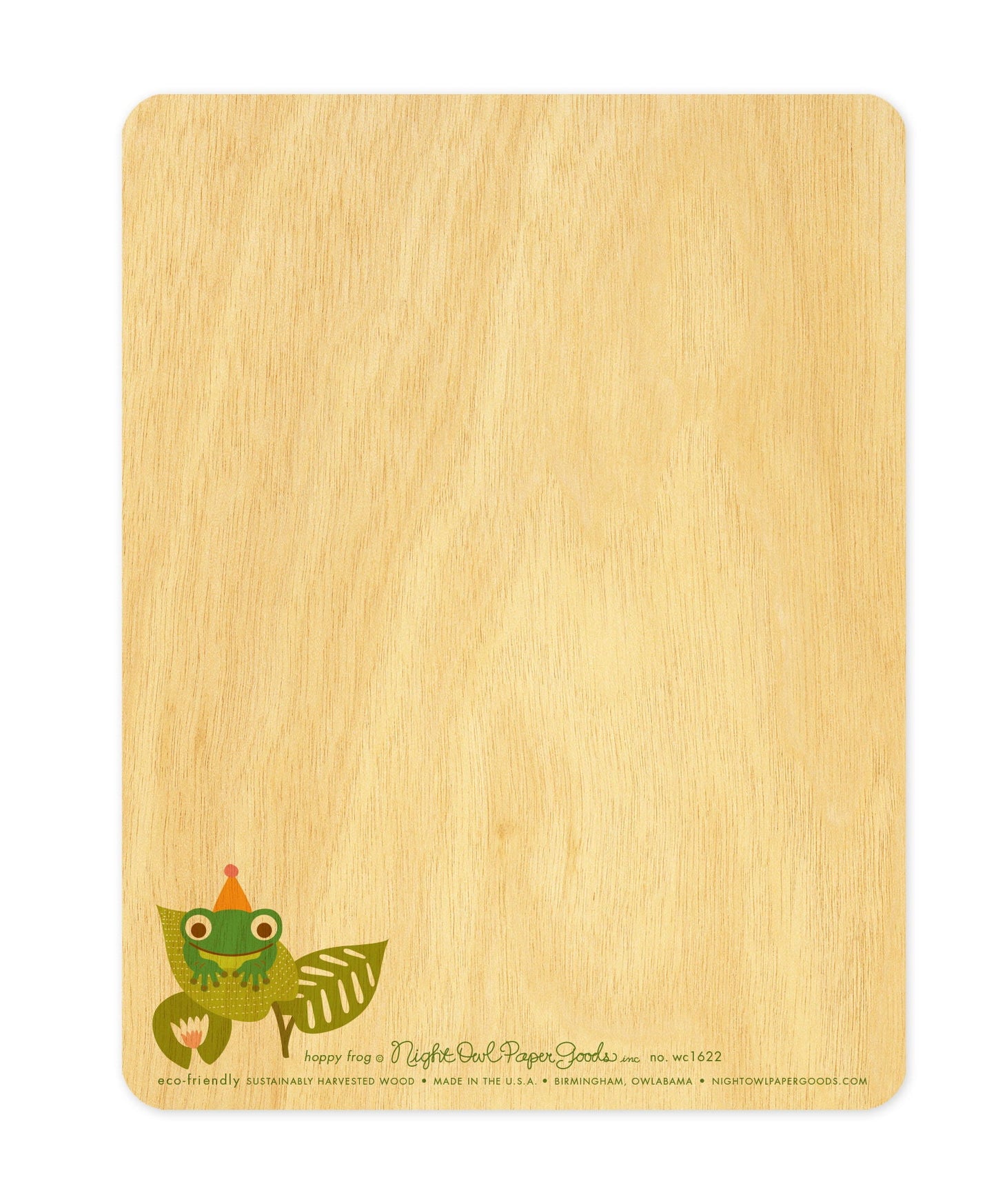 Hoppy Frog Wood Birthday Card