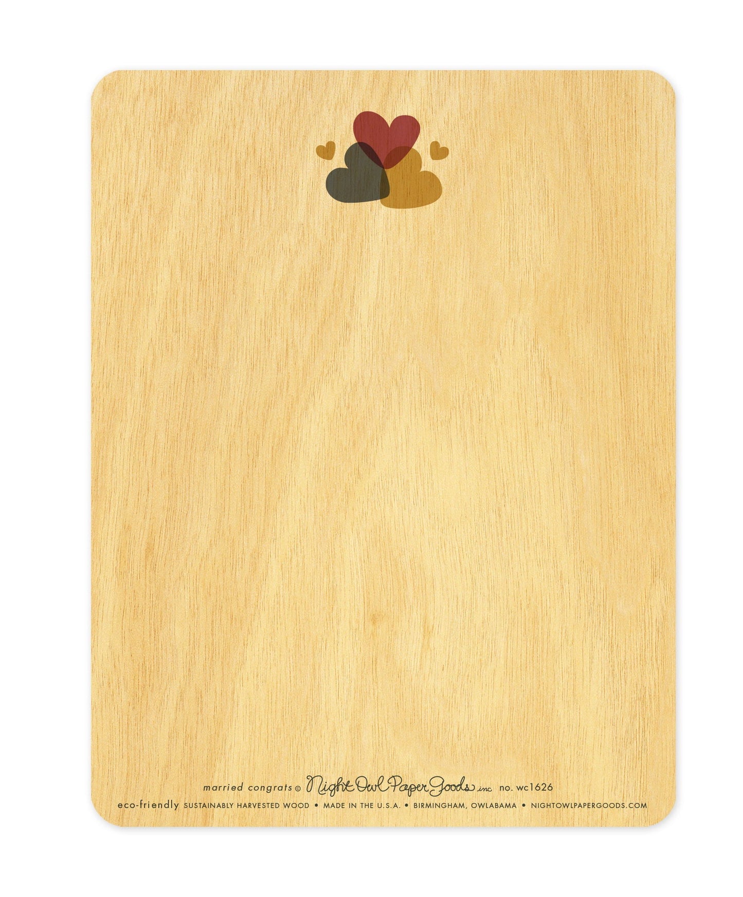 Married Congrats Wood Wedding Card