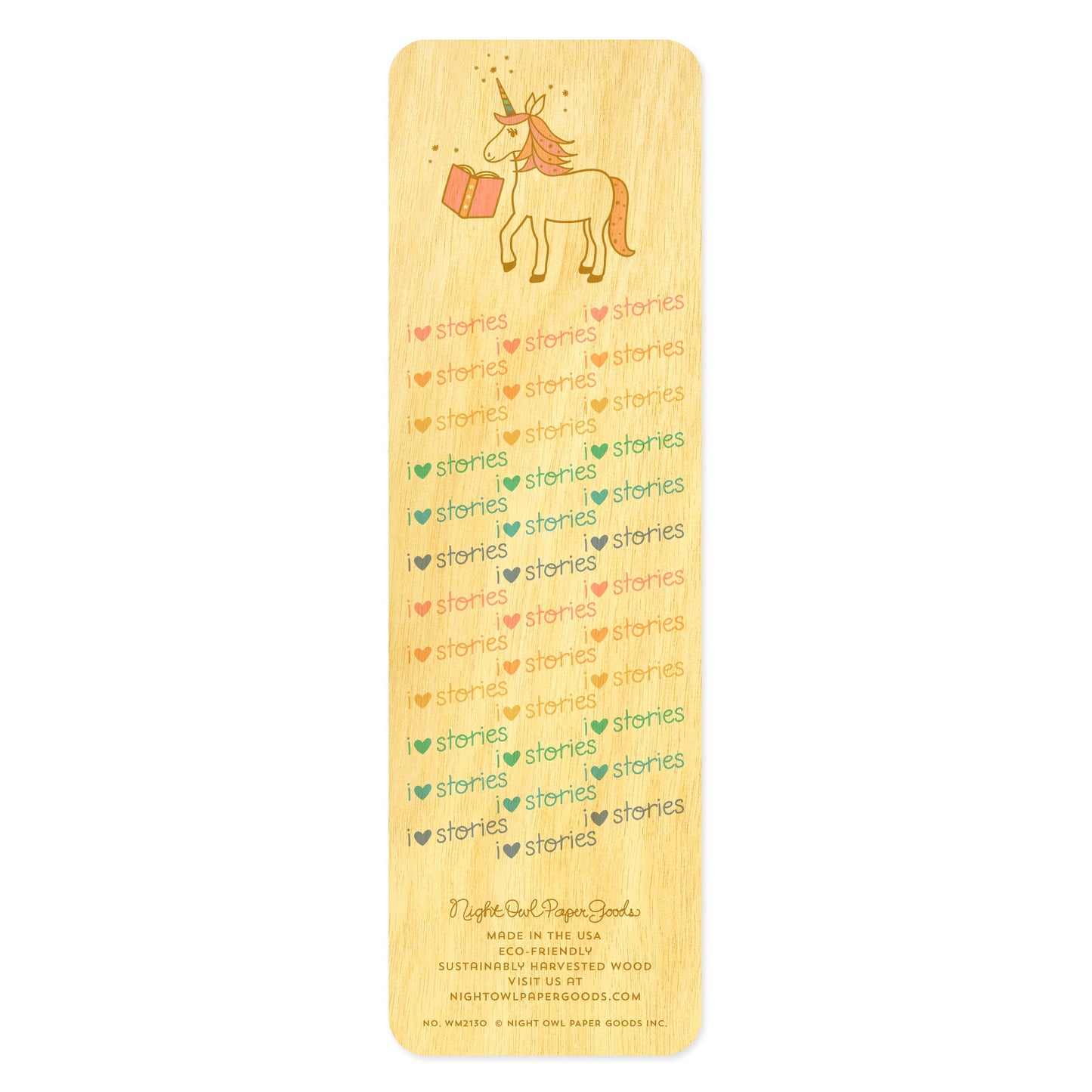Prancing Unicorn Wood Bookmark