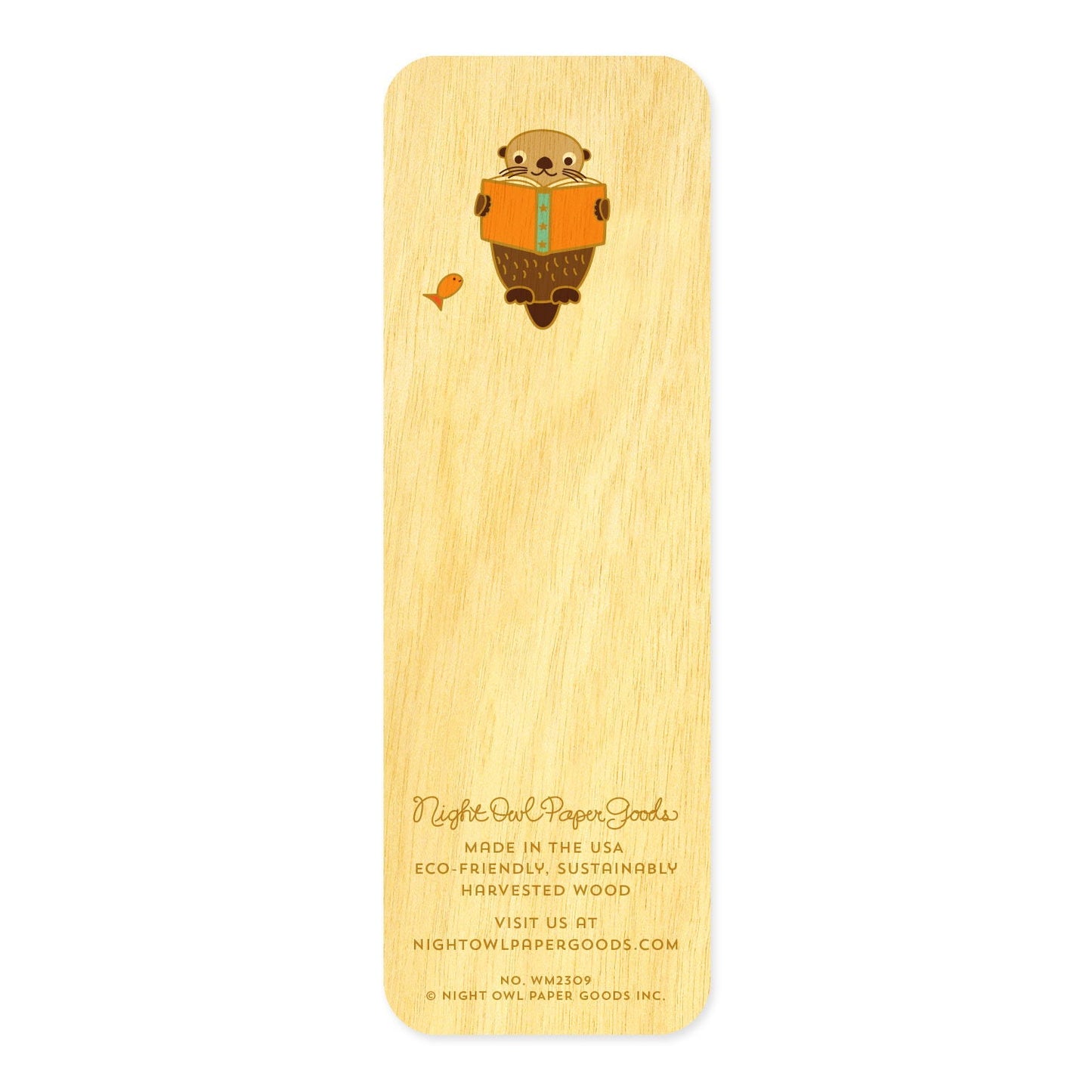 Otter Read Mini Wood Bookmark