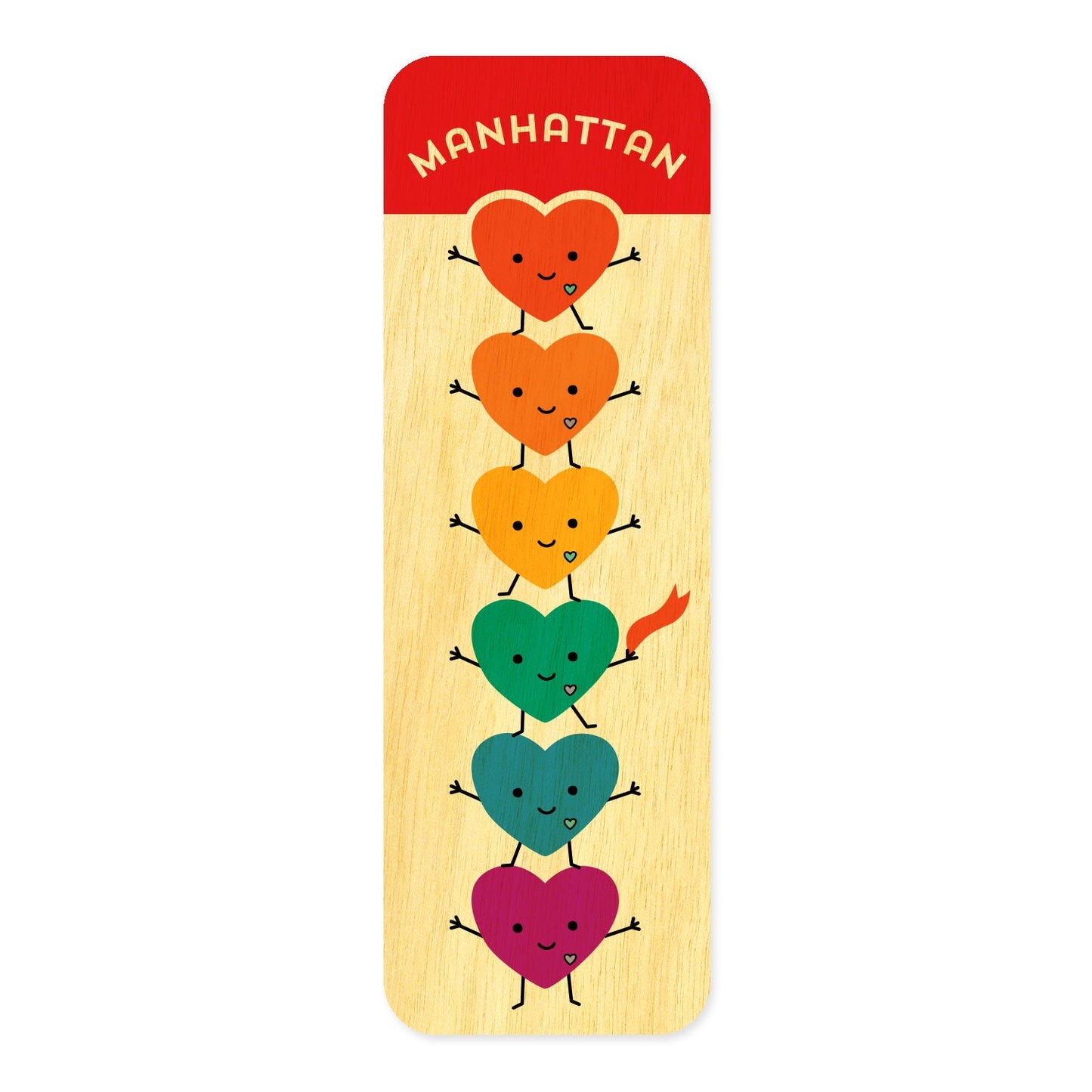 Manhattan Hearts Mini Wood Bookmark