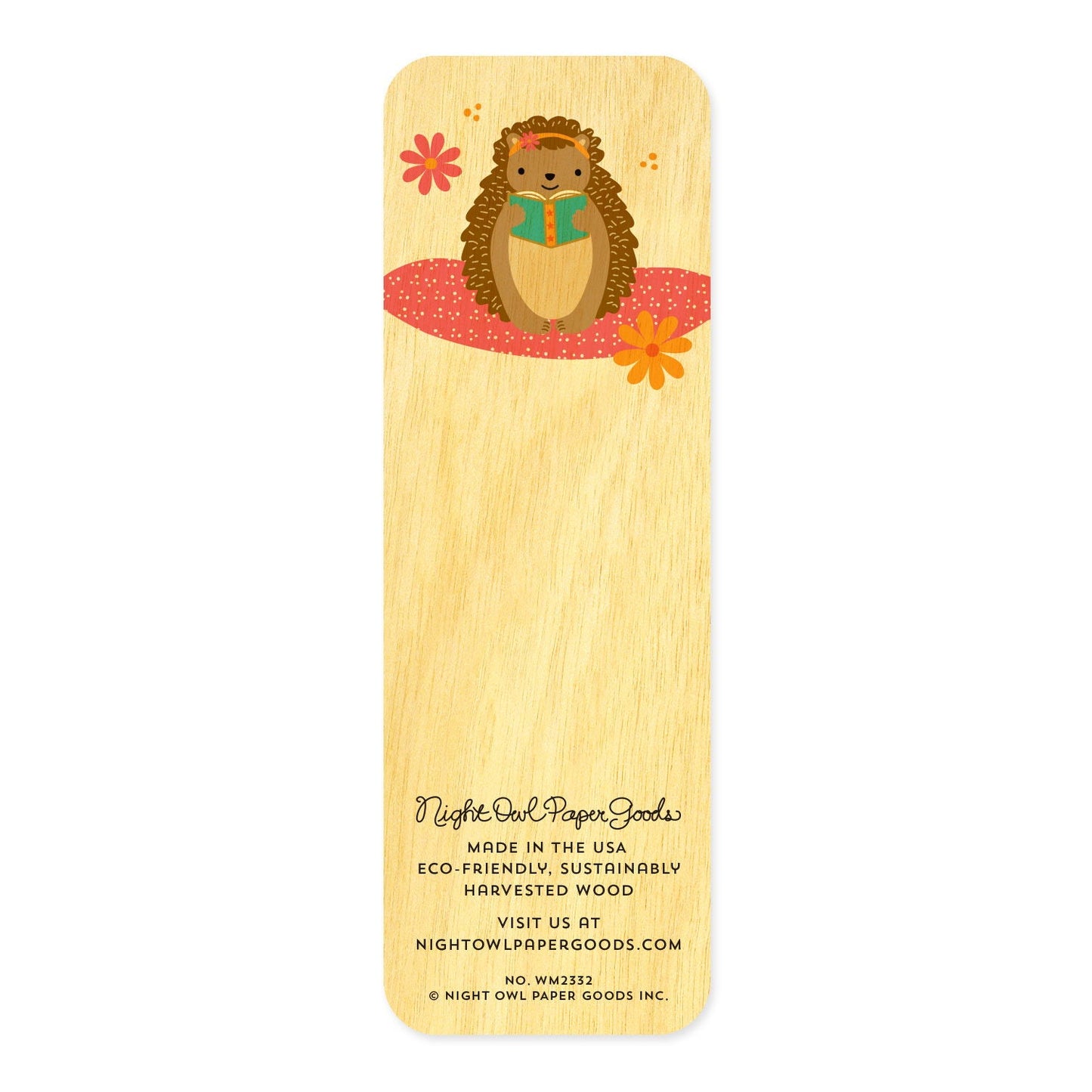 Hedgie Mini Wood Bookmark