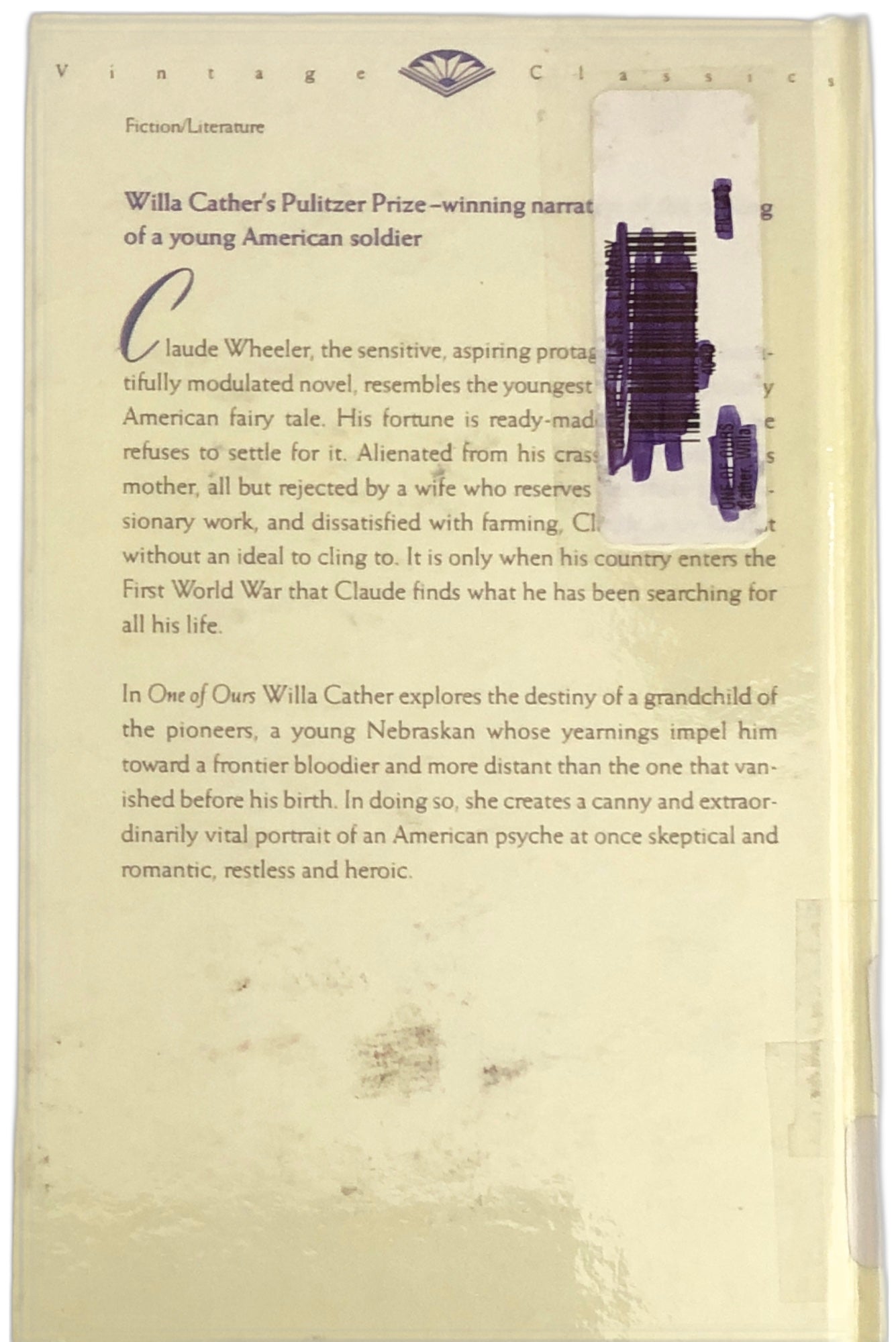 One of Ours by Willa Cather