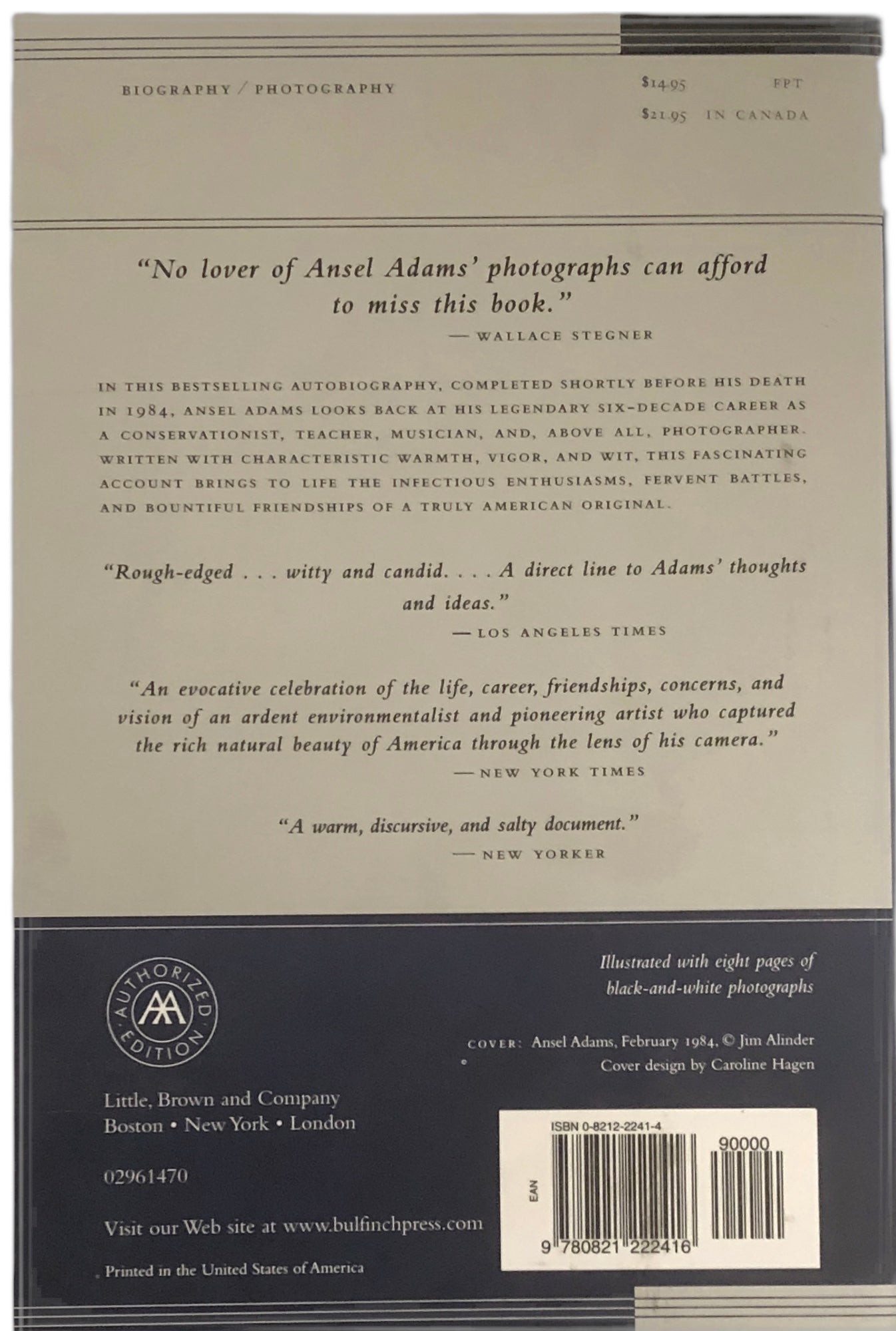 Ansel Adams An Autobiography by Ansel Adams
