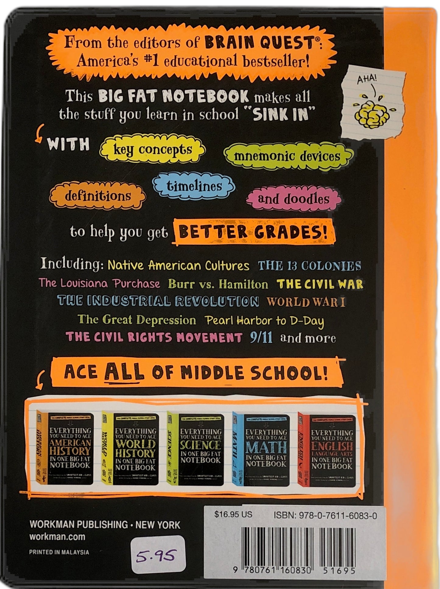 Everything You Need to Ace American History in One Big Fat Notebook: The Complete Middle School Study Guide (Big Fat Notebooks) by Workman Publishing