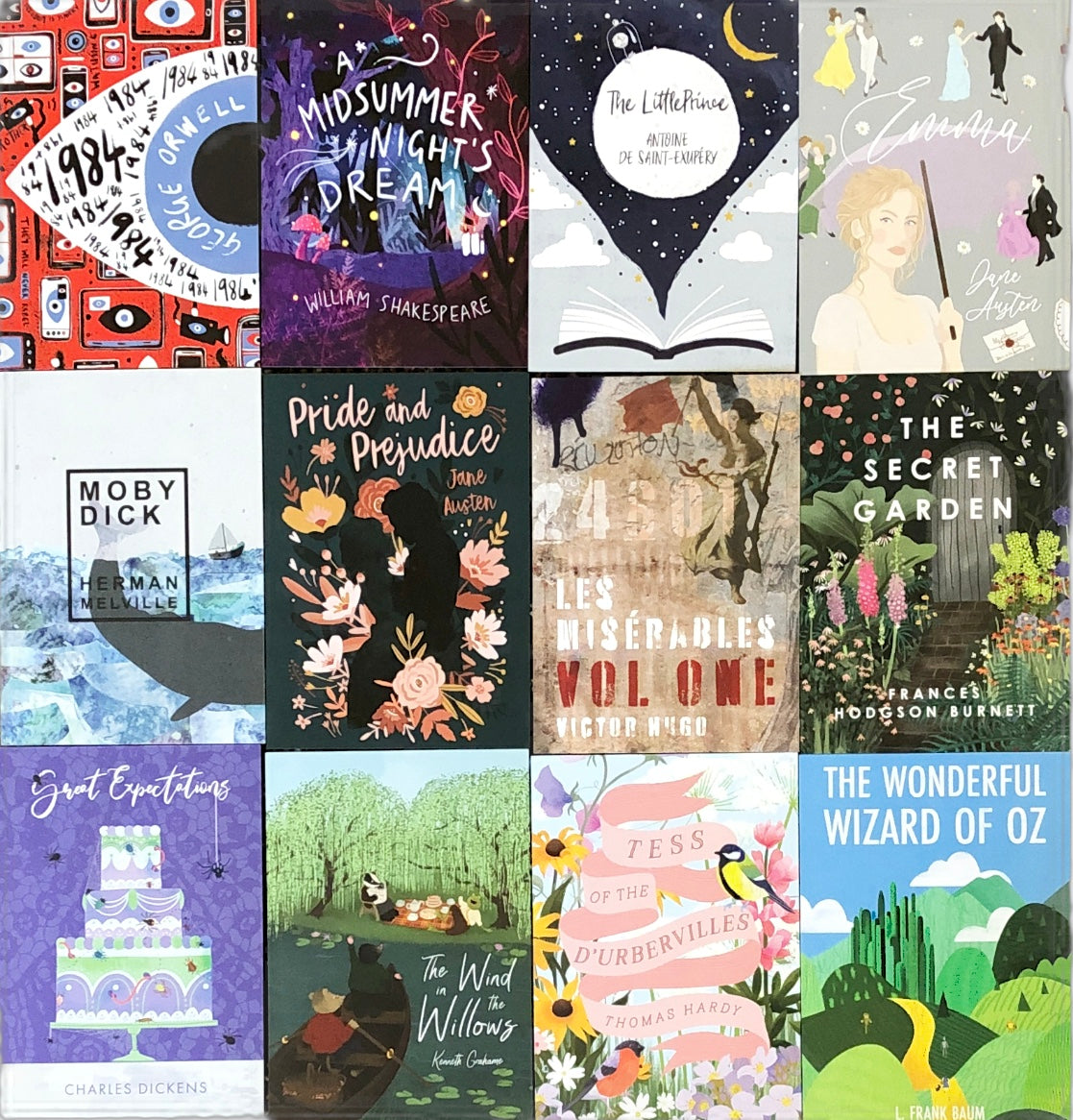 Set of Twelve Classic Book Cover Postcards (12)