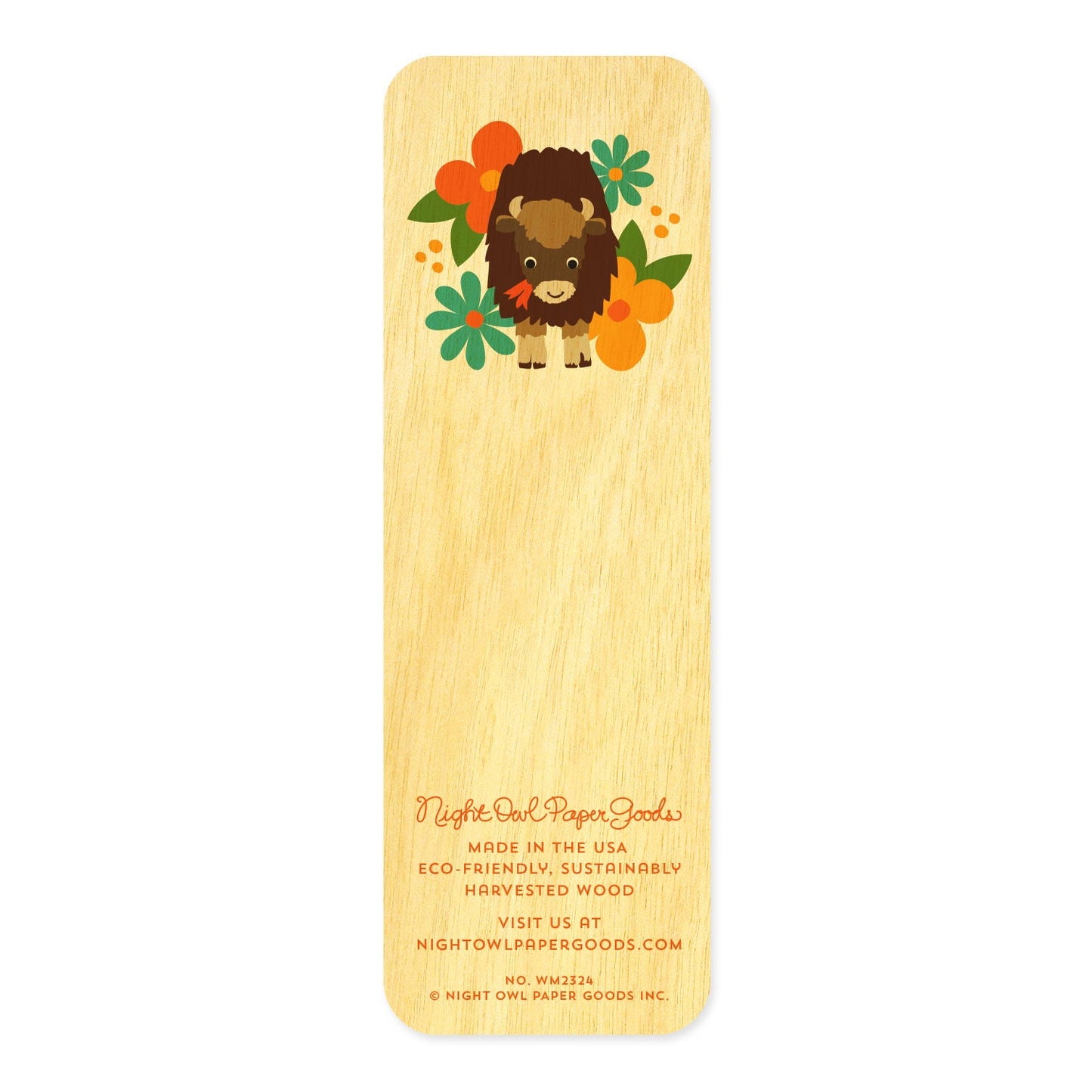 Bison Mini Wood Bookmark