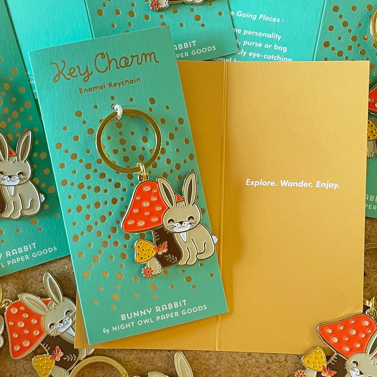 Bunny Rabbit Enamel Keychain