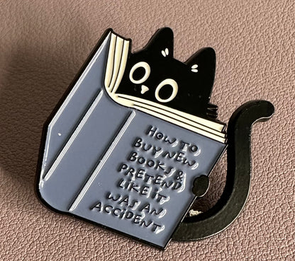Enamel Book Themed Pins (1-inch)
