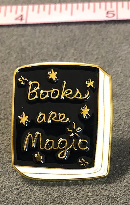 Enamel Book Themed Pins (1-inch)