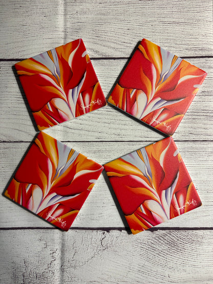 Georgia O'Keeffe Red Canna Coasters