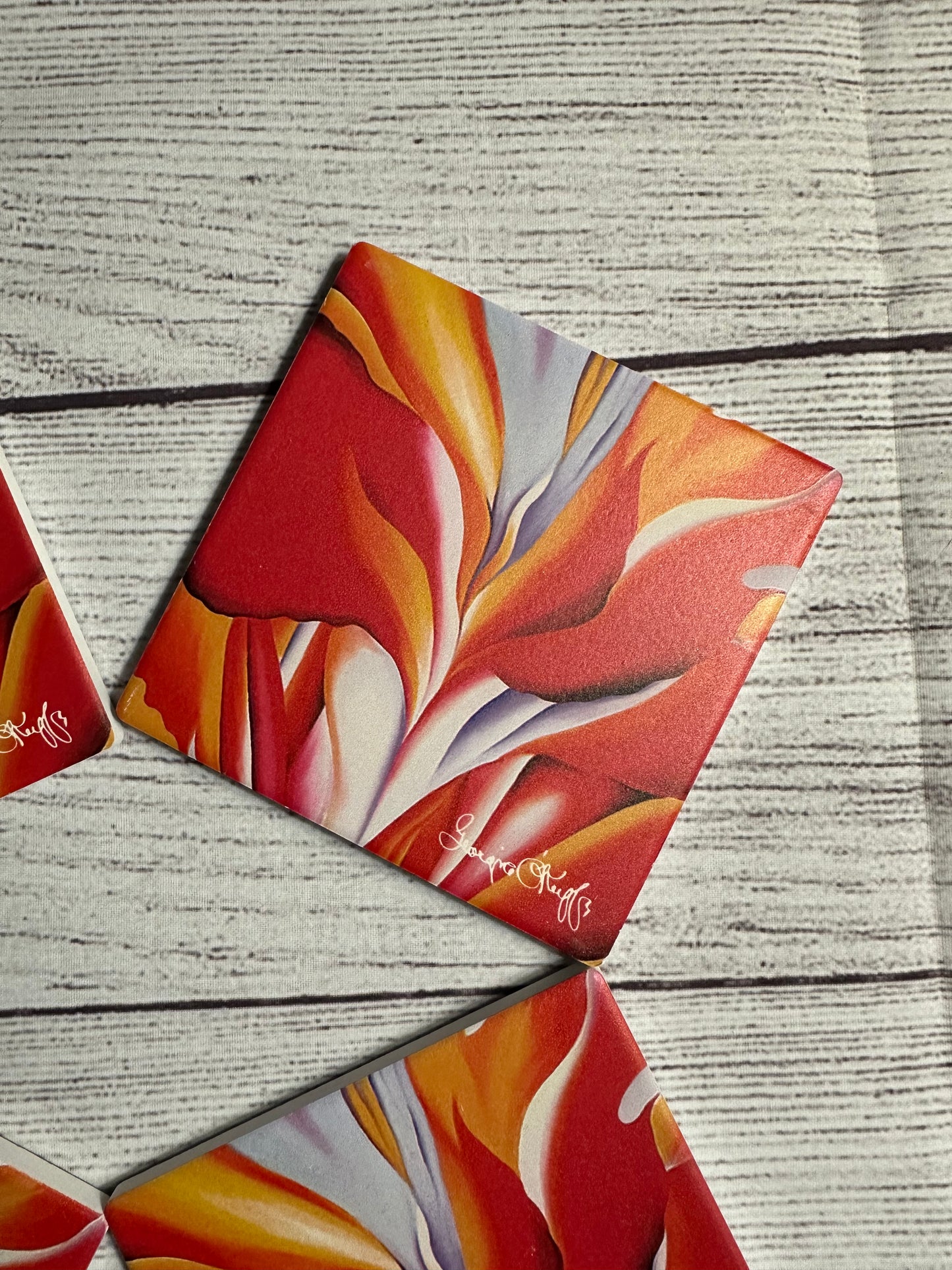 Georgia O'Keeffe Red Canna Coasters