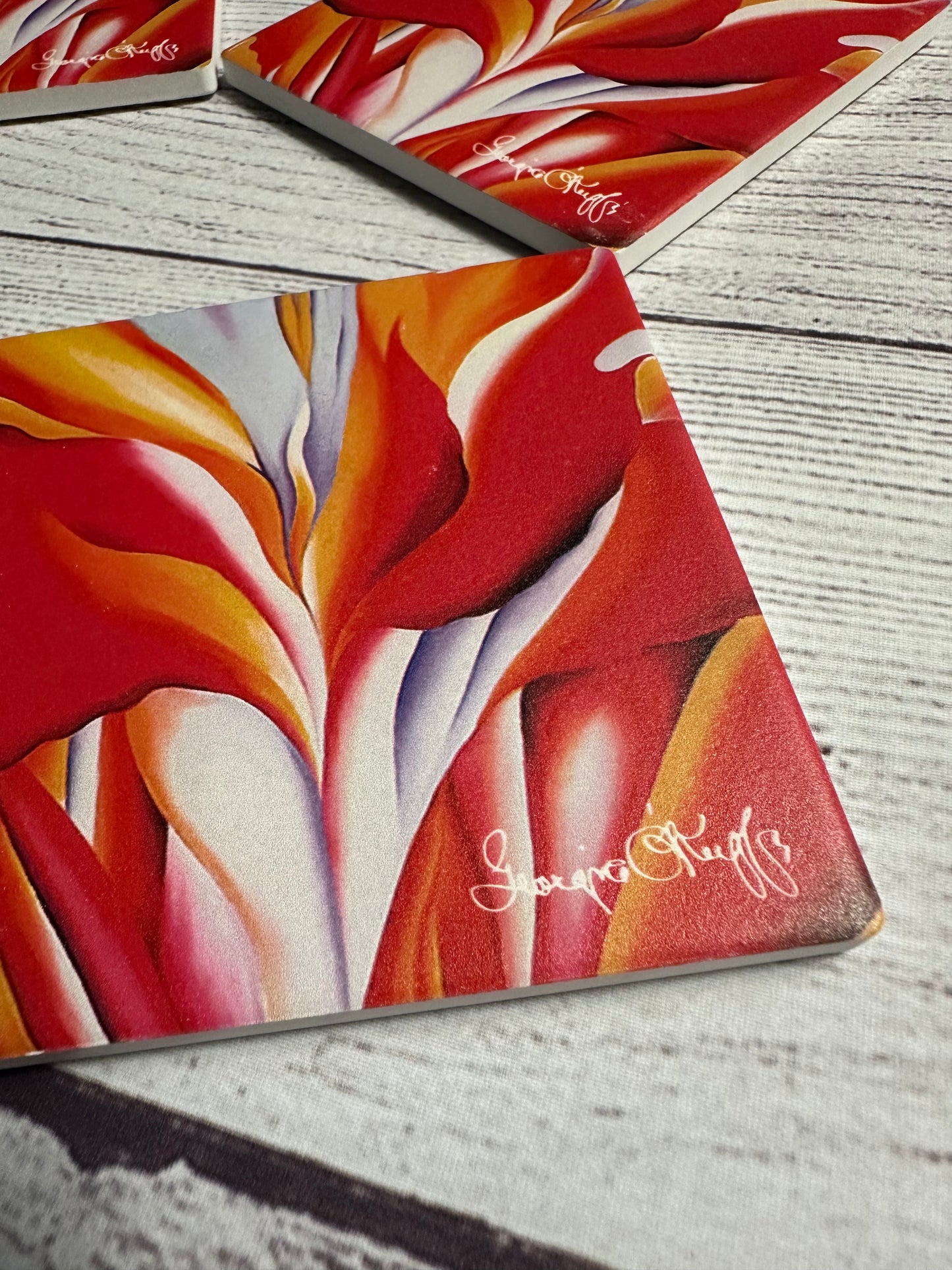 Georgia O'Keeffe Red Canna Coasters