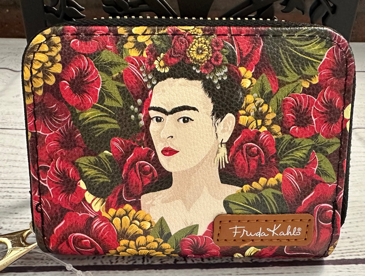 Frida Kahlo Rose Portrait Zipper Wallet