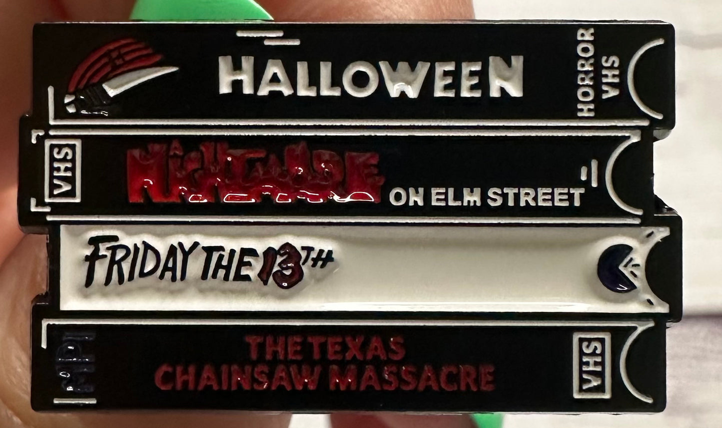 Scary Books & Movies Themed Pins (1-inch)