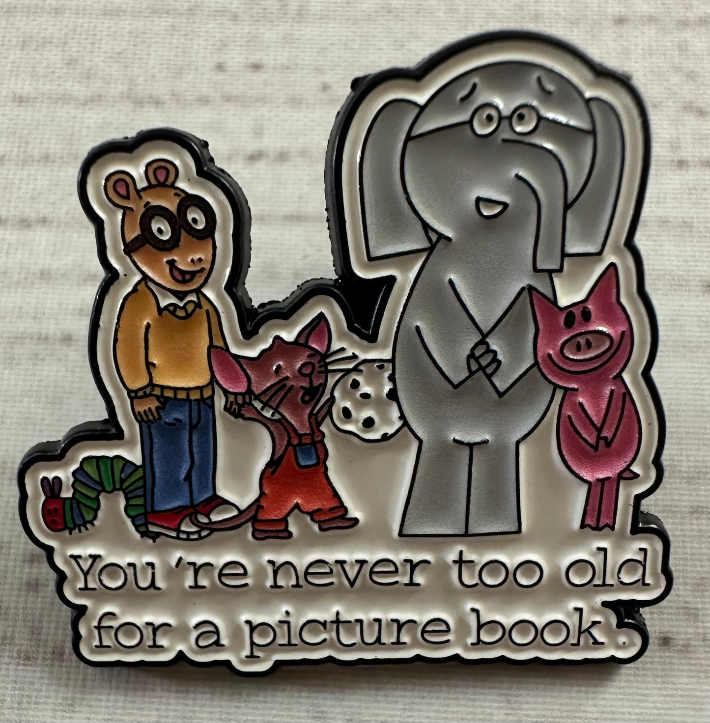Books, Movies, and Music Themed Pins (1-inch)