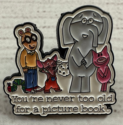 Books, Movies, and Music Themed Pins (1-inch)