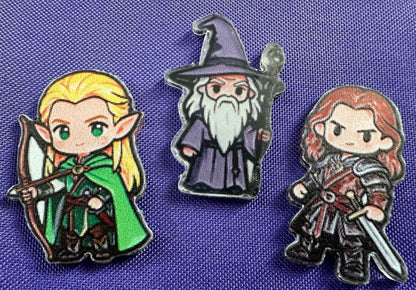 Books, Movies, and Music Themed Pins (1-inch)