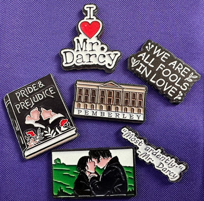Books, Movies, and Music Themed Pins (1-inch)