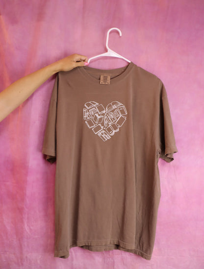 Heart of Books Embroidered Shirt