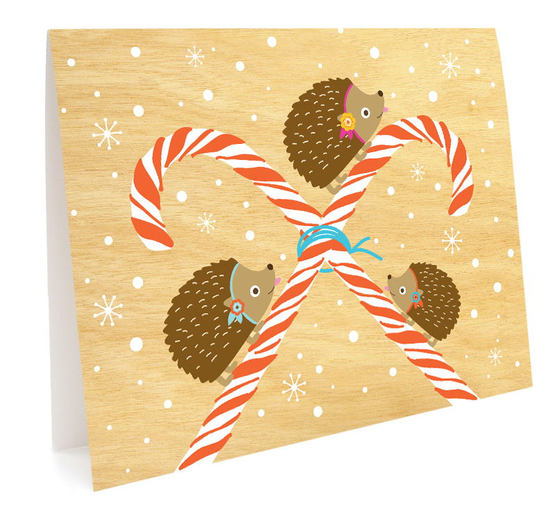 Peppermint Hedgies Holiday Card