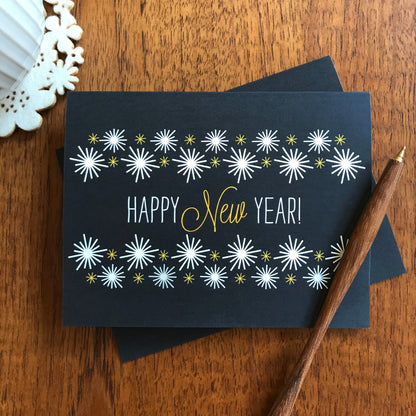Golden New Year Holiday Card