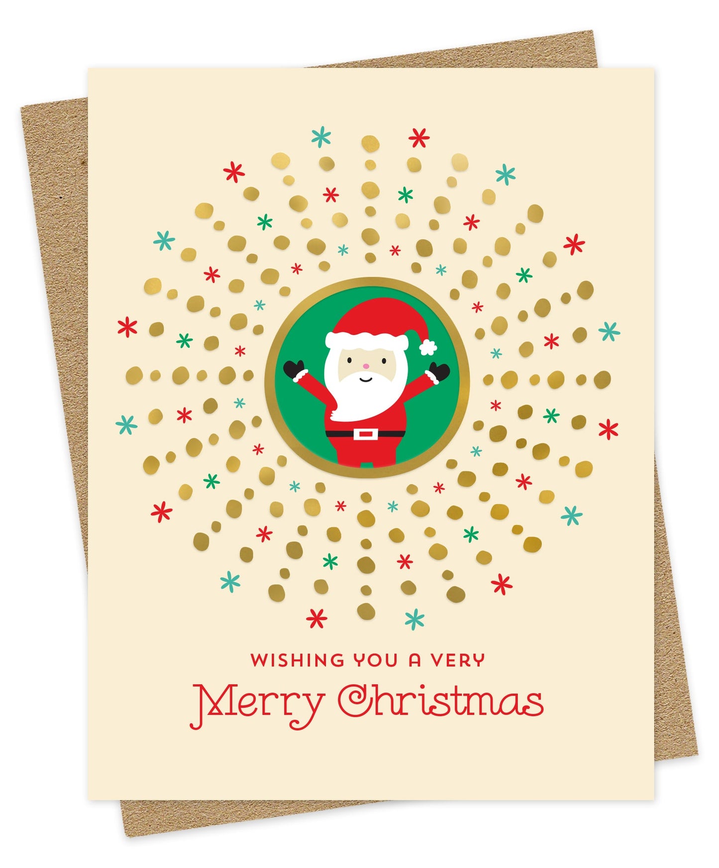 Santa Gold Foil Holiday Card