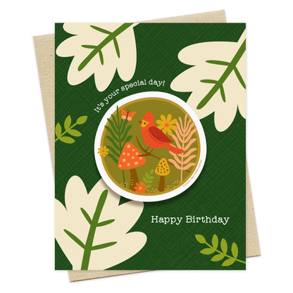 Bird Birthday Sticker Birthday Card