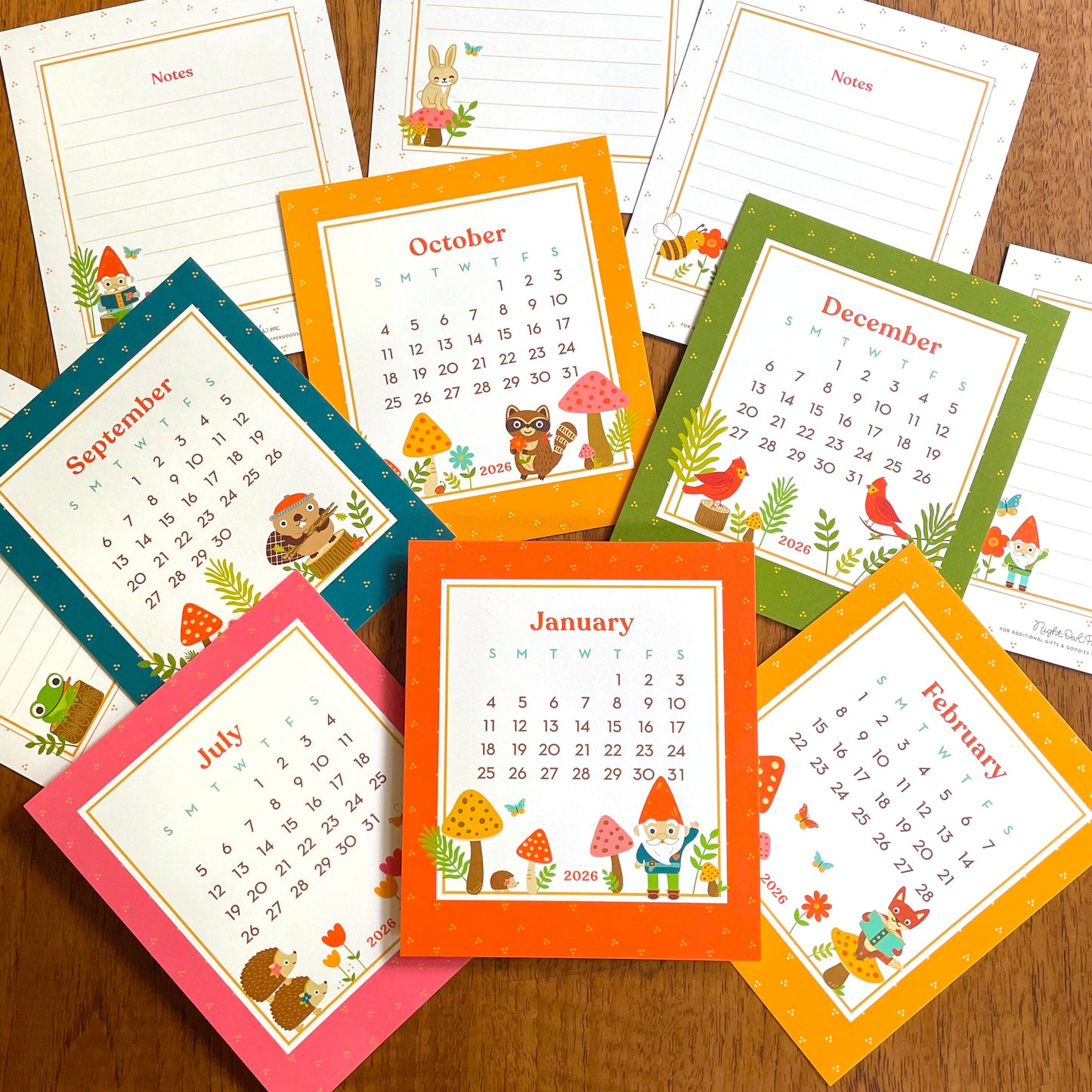 2026 Forest Friends Paper Desk Calendar