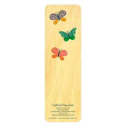 Butterflies Wood Bookmark