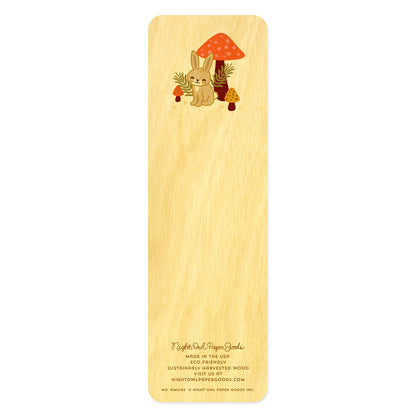 Mushroom Rabbits Wood Bookmark