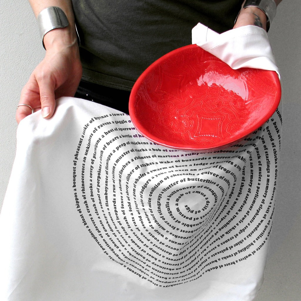 Animal Collective Nouns Flour Sack Kitchen Towel