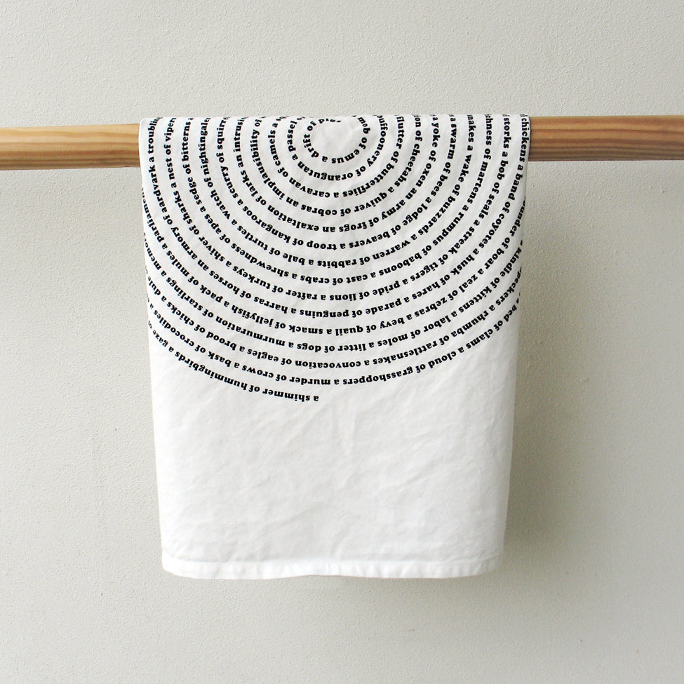 Animal Collective Nouns Flour Sack Kitchen Towel