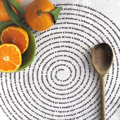 Animal Collective Nouns Flour Sack Kitchen Towel